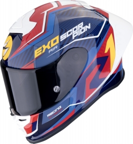 Moto přilba SCORPION EXO-R1 EVO II AIR COUP modro/červeno/žlutá