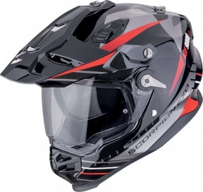 Moto přilba SCORPION ADF-9000 AIR FEAT černo/stříbrno/červená