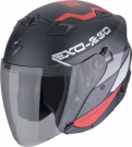 Moto přilba SCORPION EXO-230 BAND matná černo/červeno/stříbrná